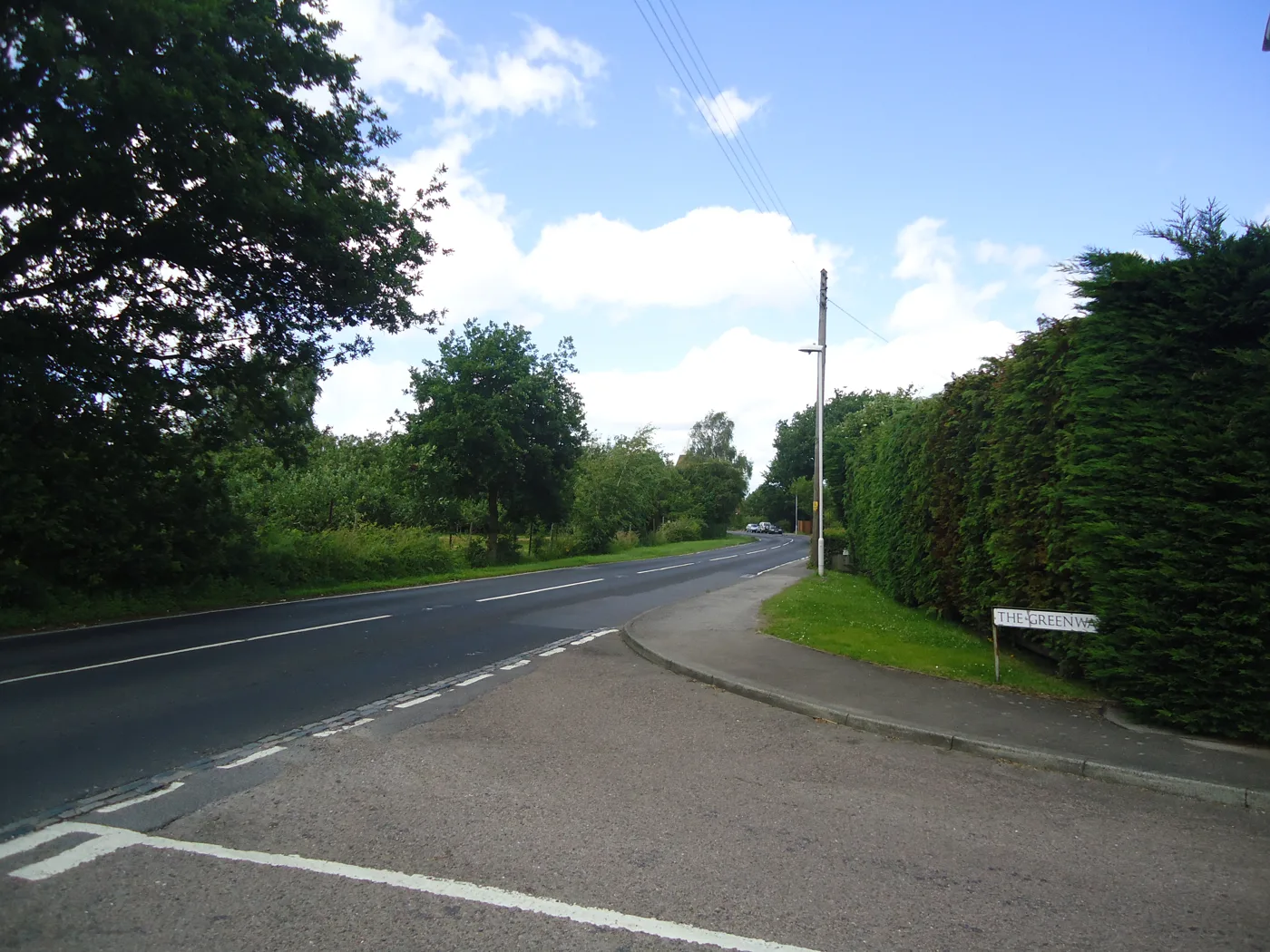 Badsell Road at the junction with The Greenways, Paddock Wood. The picture does not show the road as it is today