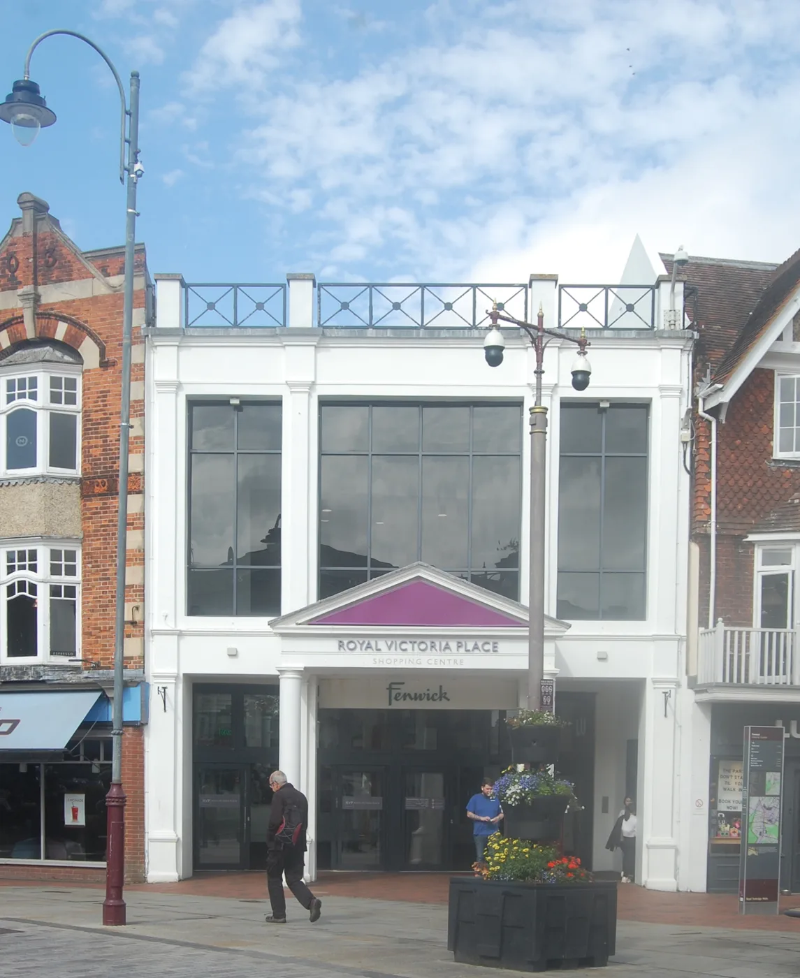 The Calverley Road entrance to Royal Victoria Place, Royal Tunbridge Wells, photographed in August 2021